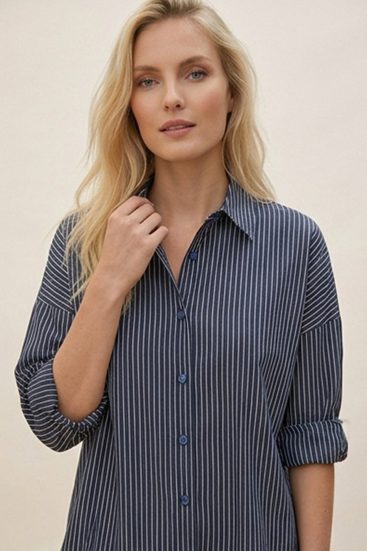 Bigdart Chemise Basique Longue Oversize 3900 - c.Bleu marine
