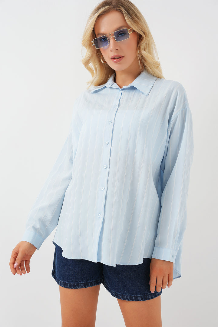 Bigdart 3900 Chemise basique longue oversize - Bleu ciel