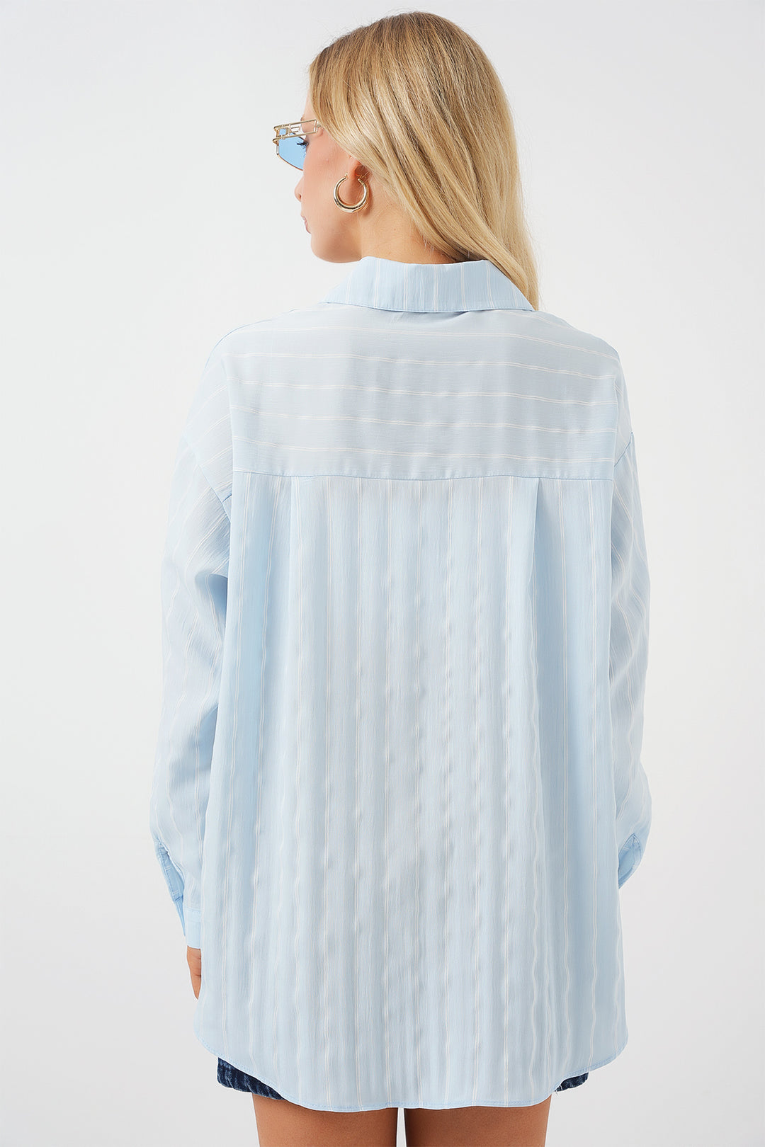 Bigdart 3900 Chemise basique longue oversize - Bleu ciel