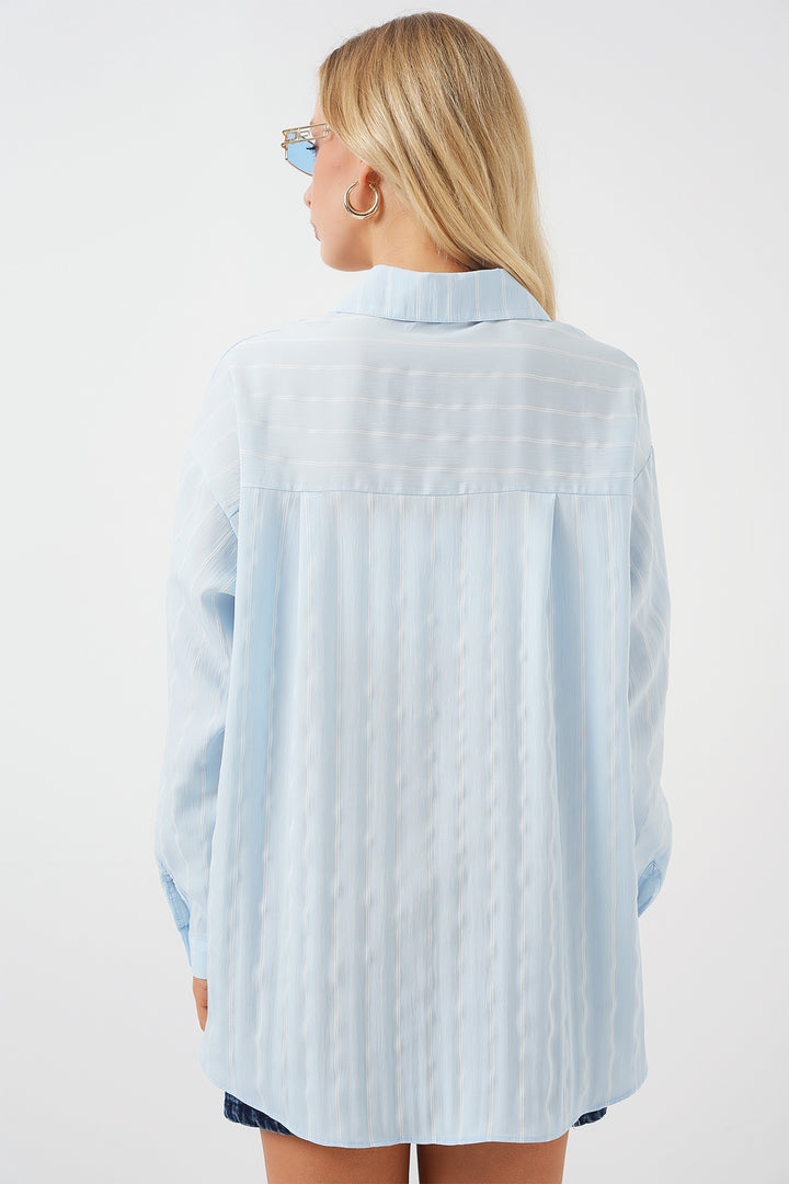 Bigdart 3900 Chemise basique longue oversize - Bleu ciel