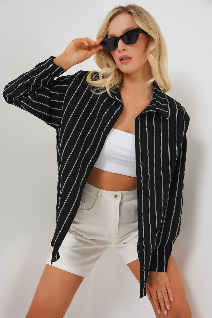Bigdart Chemise basique longue oversize 3900 - c. Noir