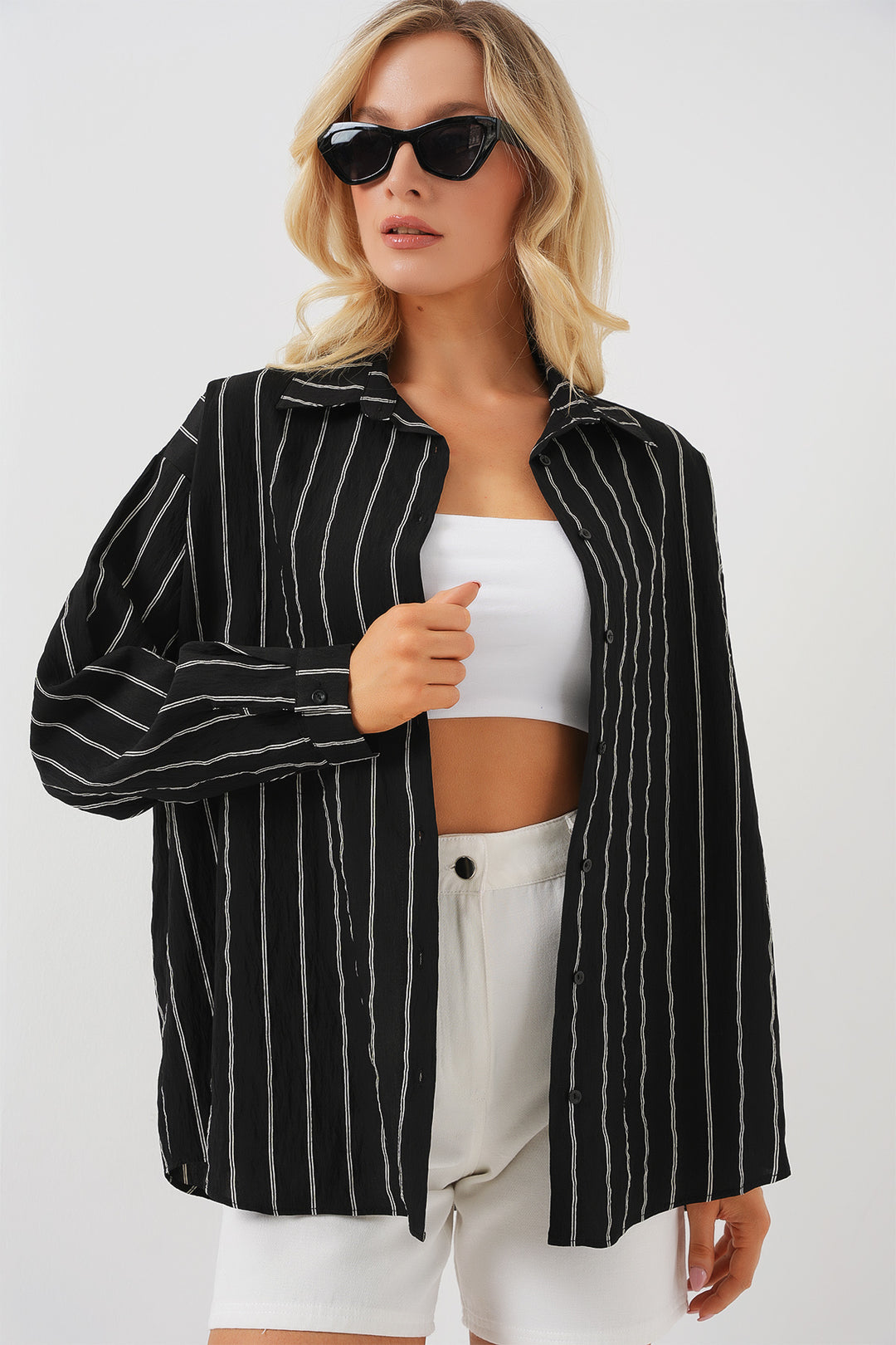 Bigdart Chemise basique longue oversize 3900 - c. Noir