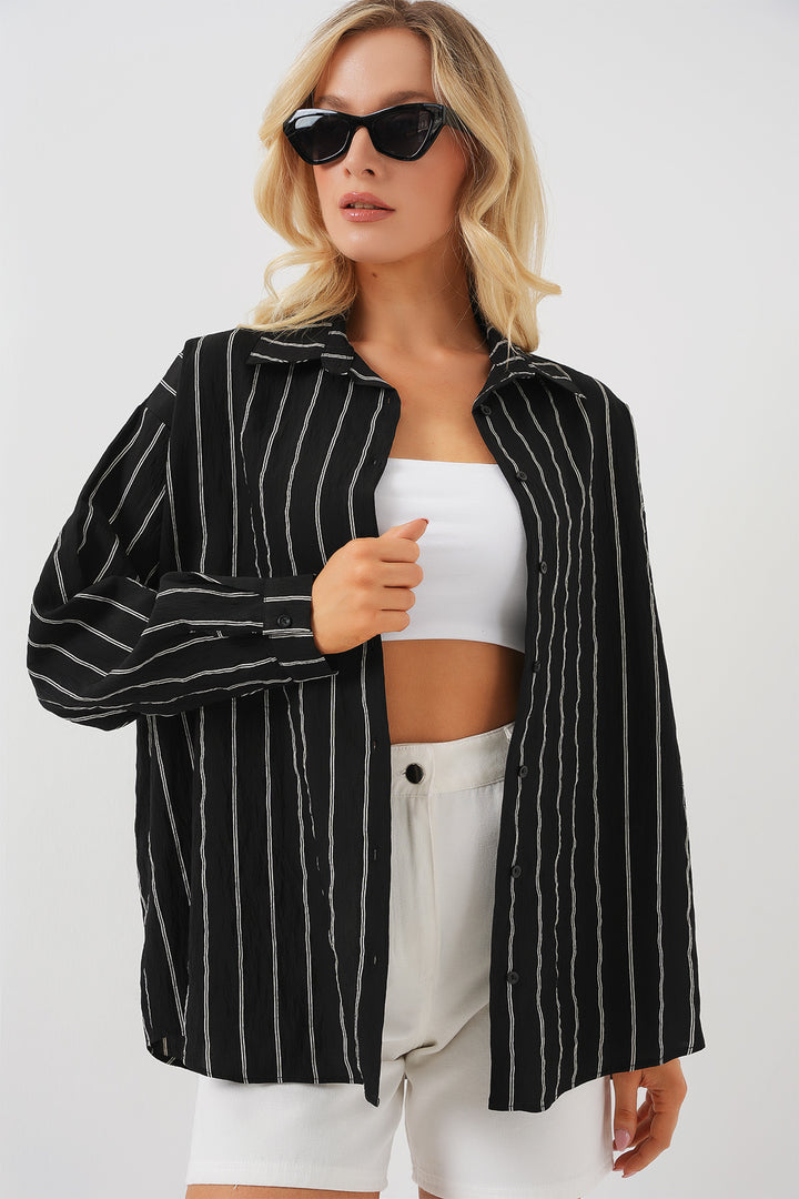Bigdart Chemise basique longue oversize 3900 - c. Noir