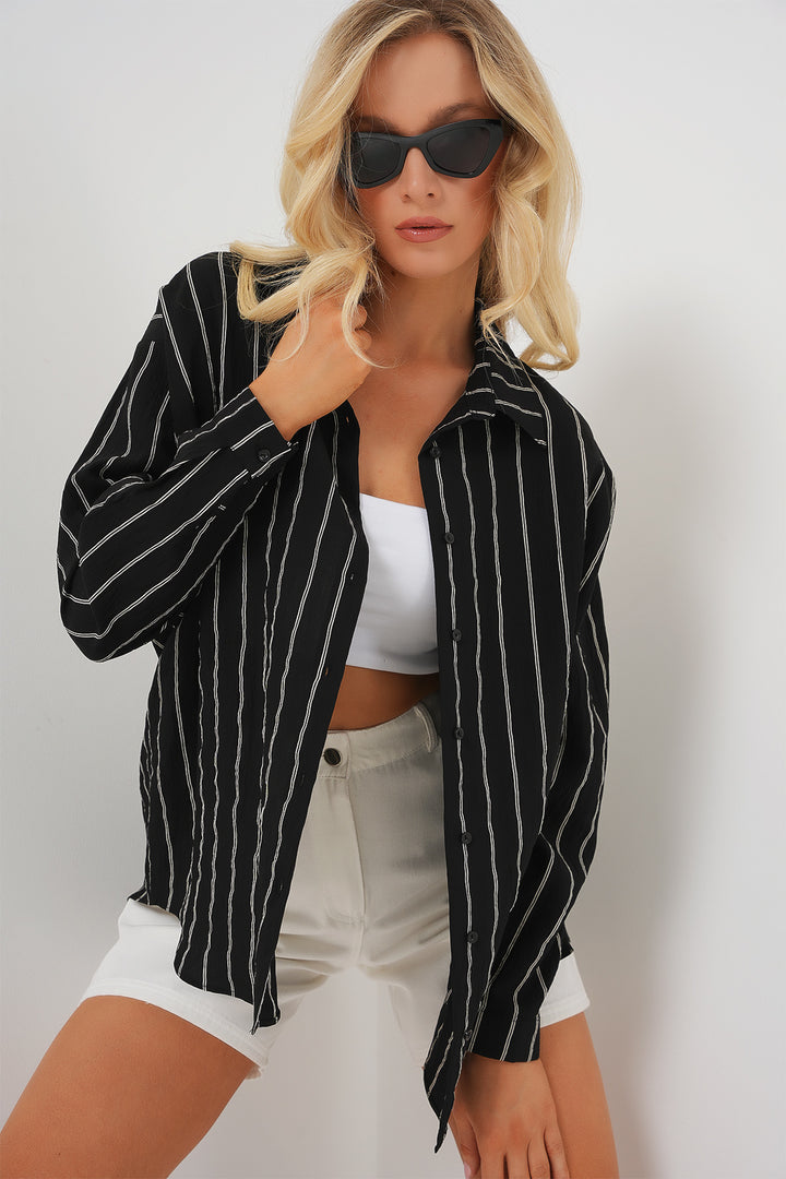 Bigdart Chemise basique longue oversize 3900 - c. Noir