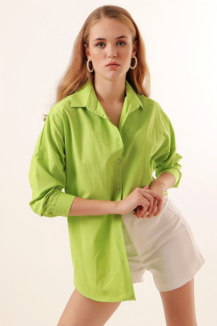 Bigdart 3900 Chemise basique longue oversize - çağla