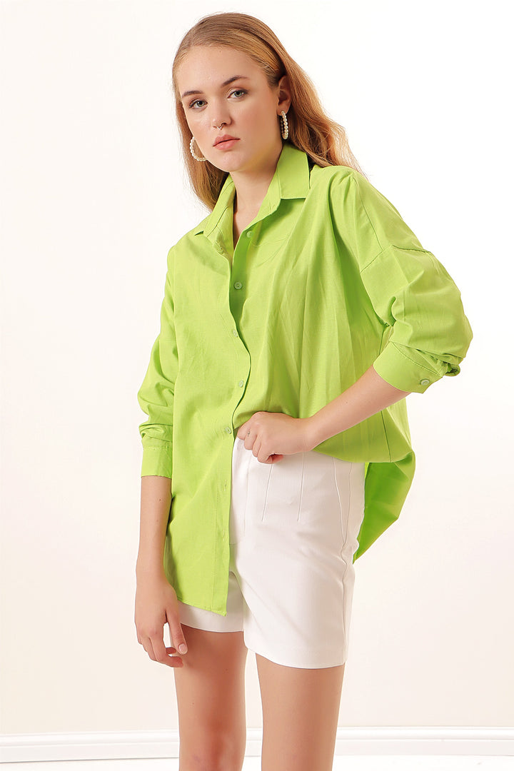 Bigdart 3900 Chemise basique longue oversize - çağla