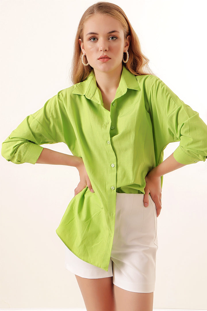 Bigdart 3900 Chemise basique longue oversize - çağla