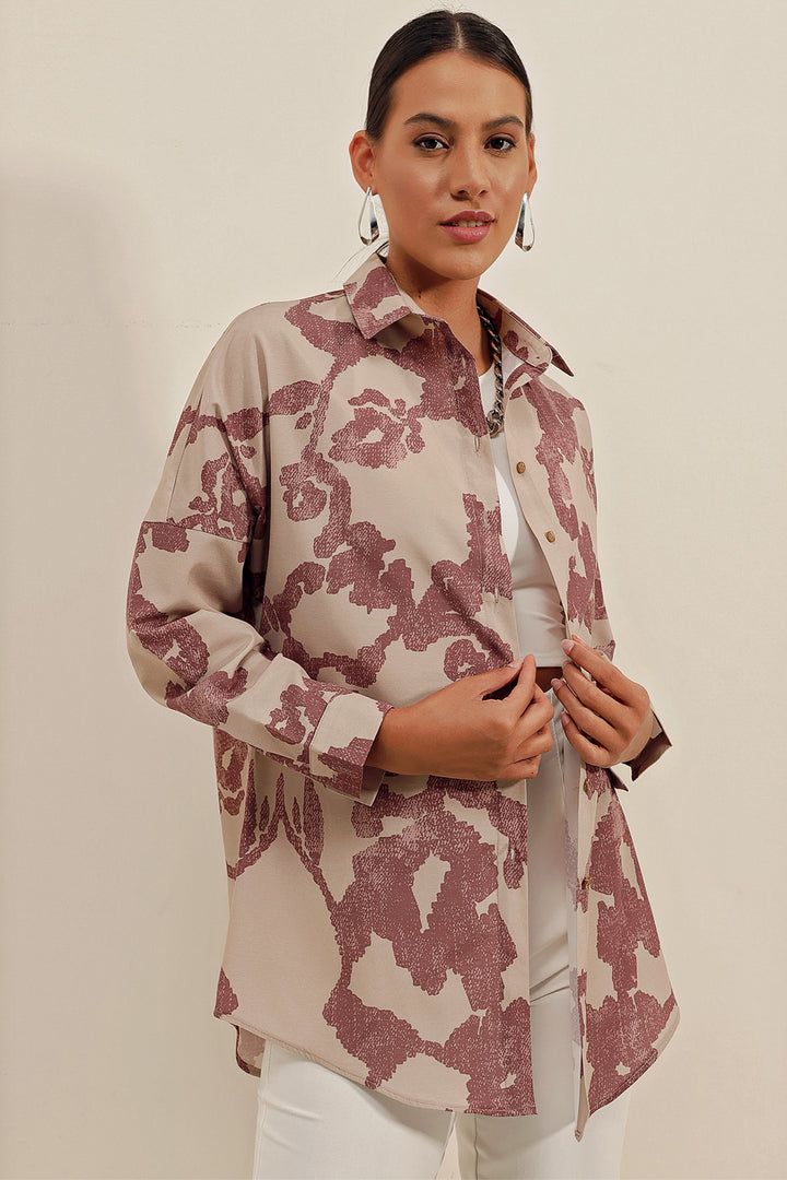 Bigdart Chemise basique longue oversize 3900 - d.gül kurusu