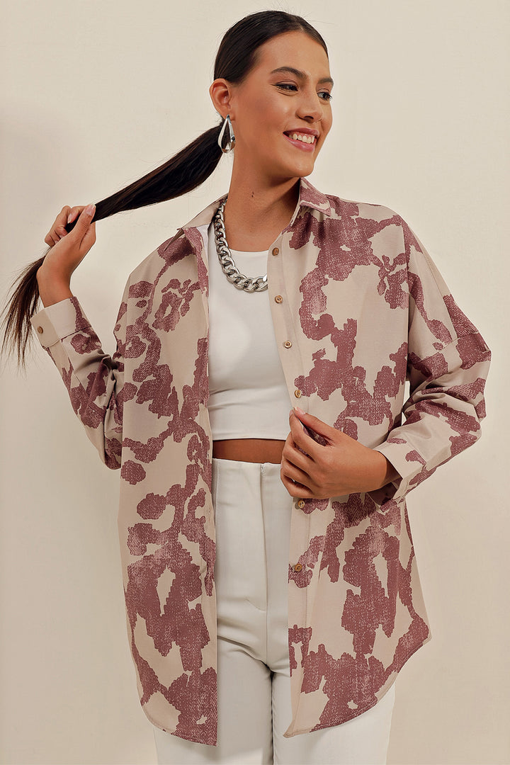 Bigdart Chemise basique longue oversize 3900 - d.gül kurusu