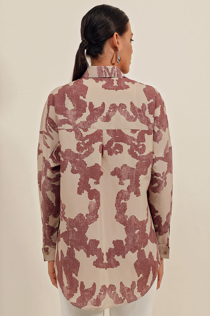 Bigdart Chemise basique longue oversize 3900 - d.gül kurusu