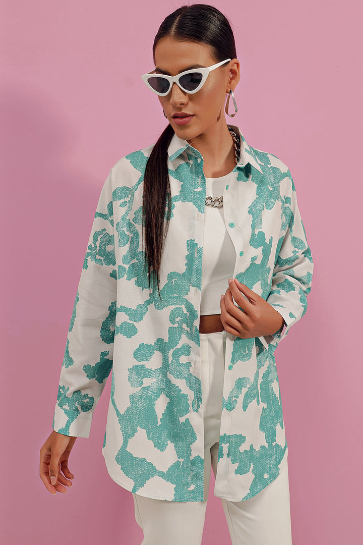 Bigdart Chemise basique oversize longue 3900 - d. Menthe