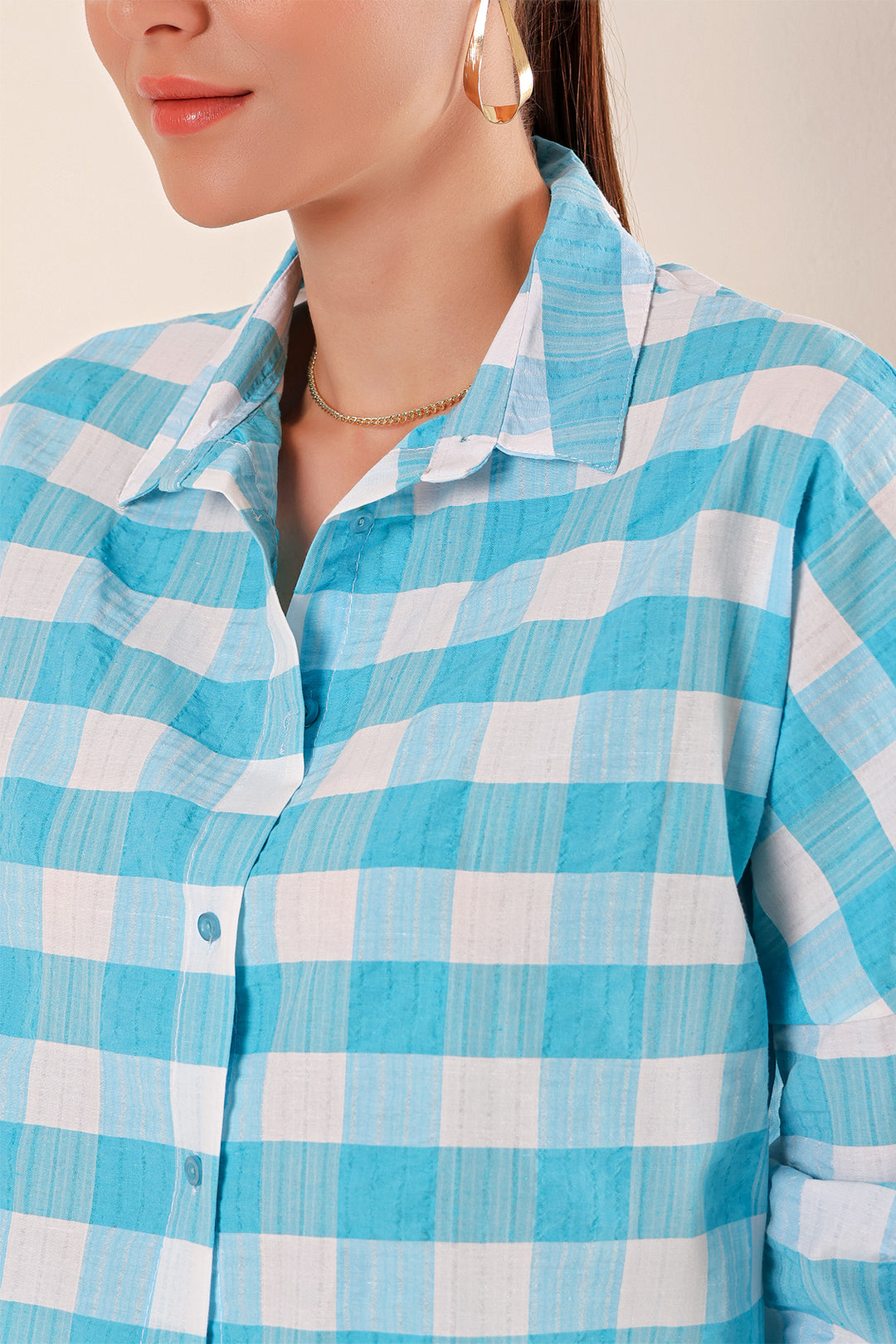Bigdart 3900 Chemise basique longue oversize - Bleu