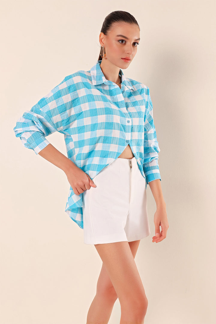 Bigdart 3900 Chemise basique longue oversize - Bleu