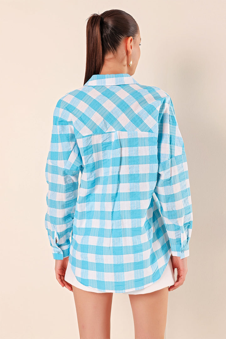 Bigdart 3900 Chemise basique longue oversize - Bleu