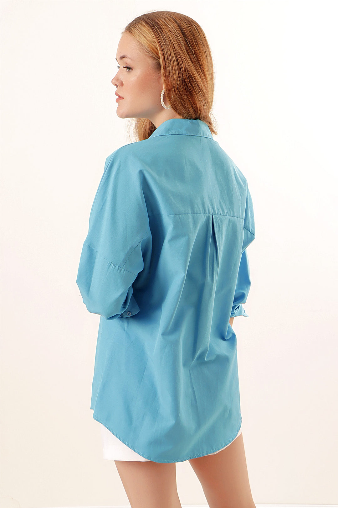Bigdart Chemisier basique long oversize 3900 - Foncé Bleu