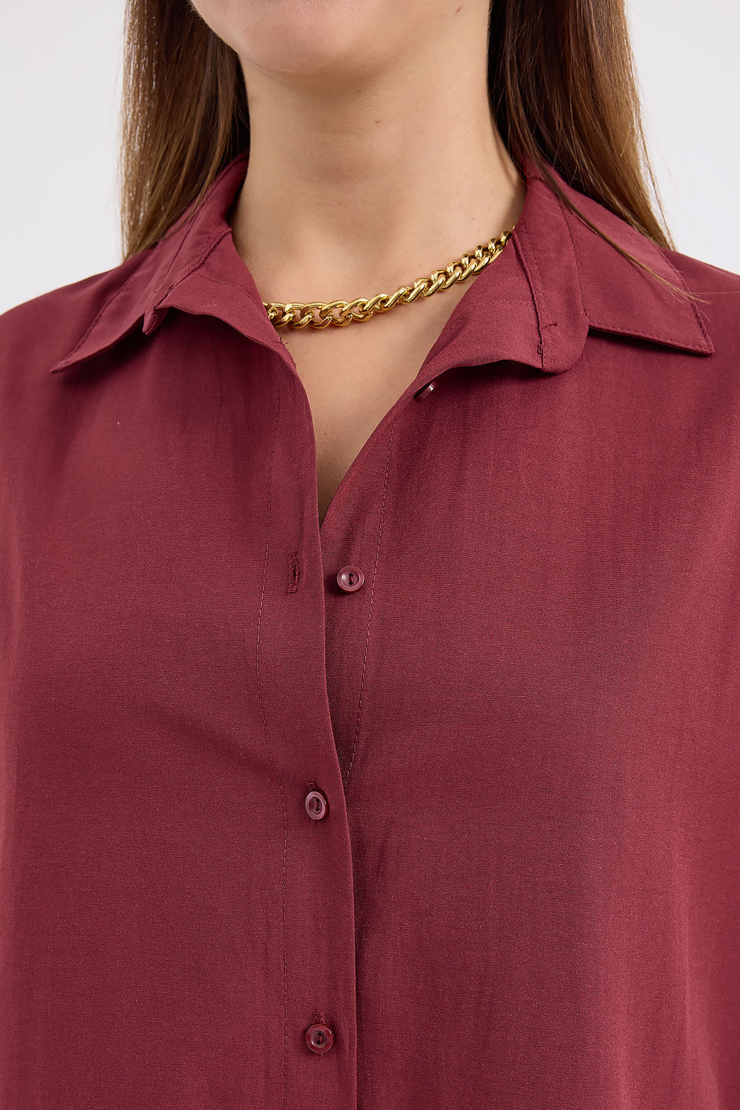 Bigdart Chemise basique longue oversize 3900 - mürdüm
