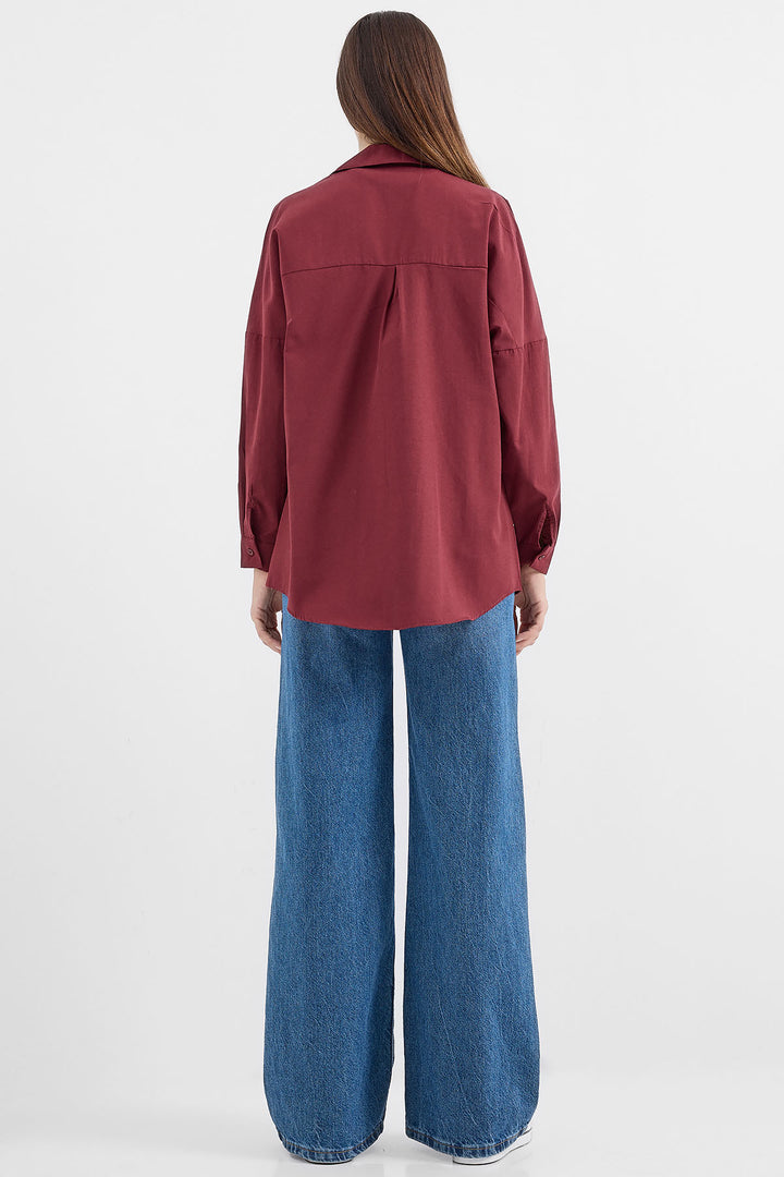 Bigdart Chemise basique longue oversize 3900 - mürdüm
