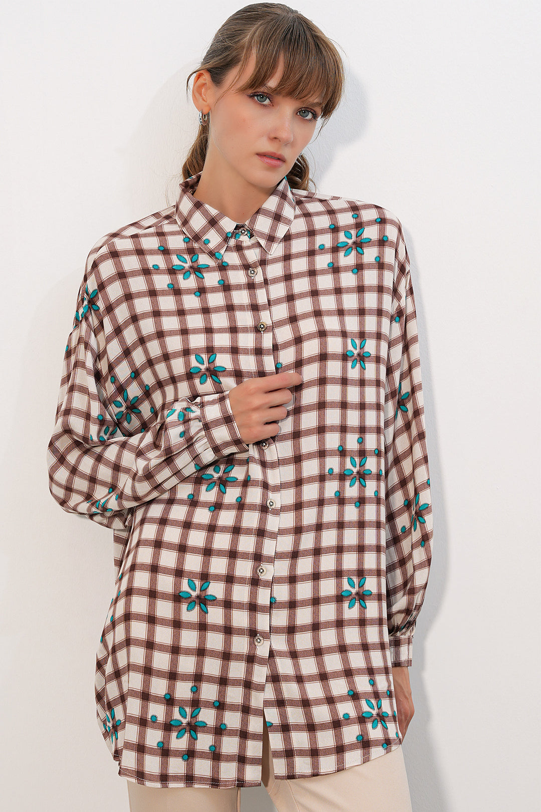 Bigdart Chemise basique longue oversize 3900 - Tabac