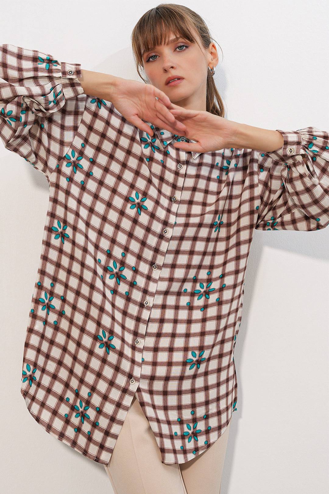 Bigdart Chemise basique longue oversize 3900 - Tabac