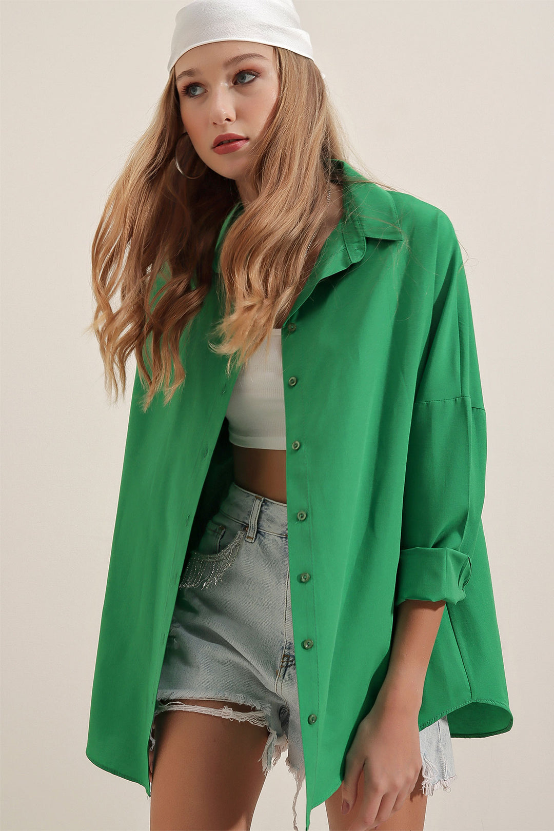 Bigdart Chemise Basique Longue Oversize 3900 - Vert