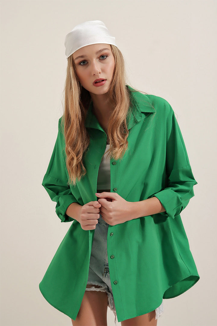 Bigdart Chemise Basique Longue Oversize 3900 - Vert