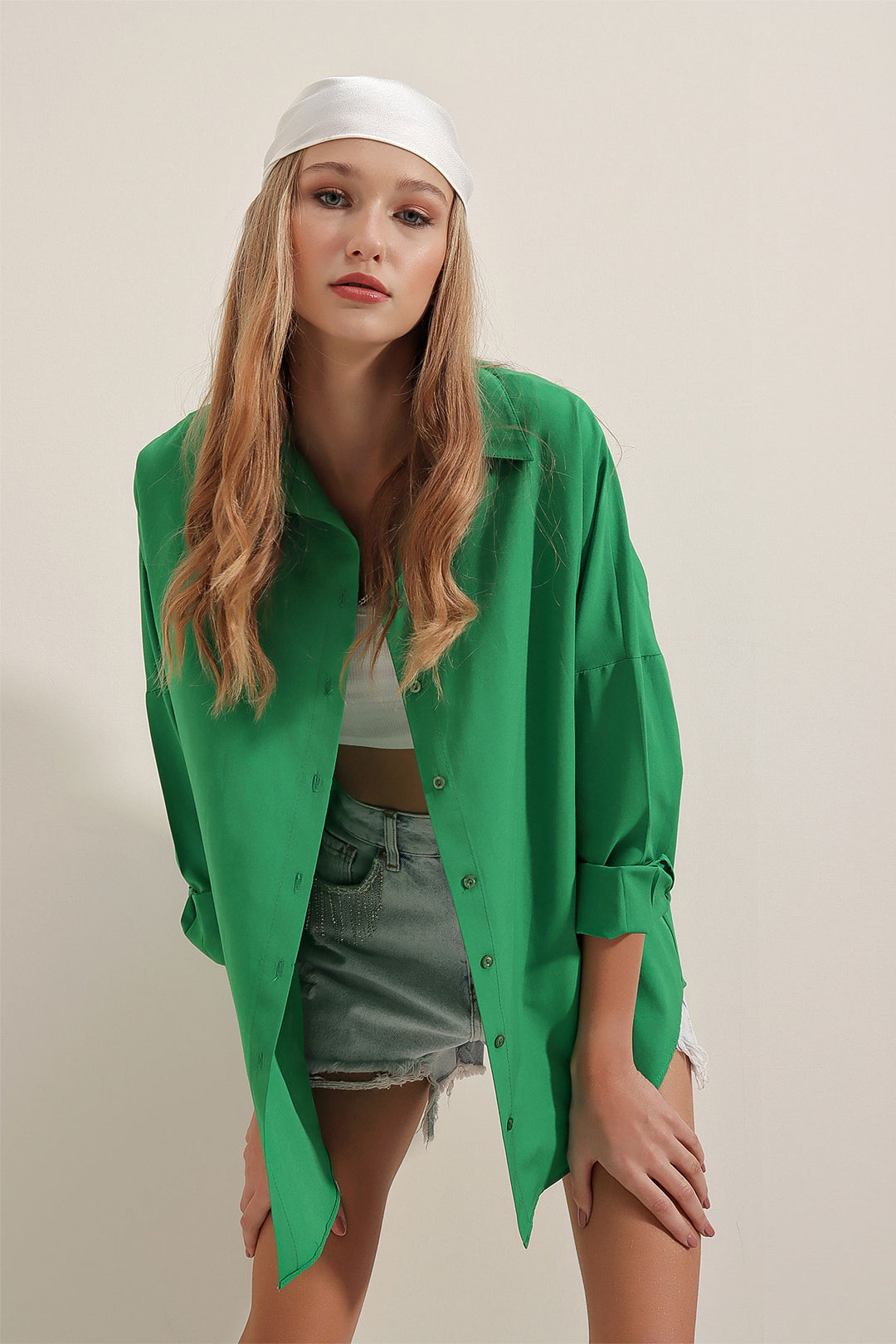Bigdart Chemise Basique Longue Oversize 3900 - Vert