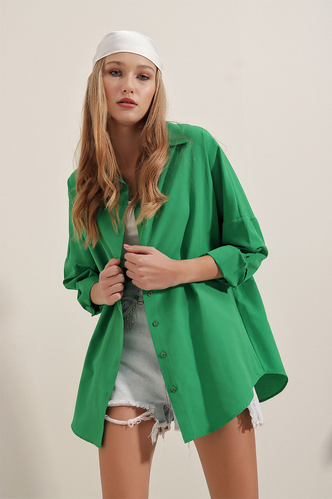 Bigdart Chemise Basique Longue Oversize 3900 - Vert