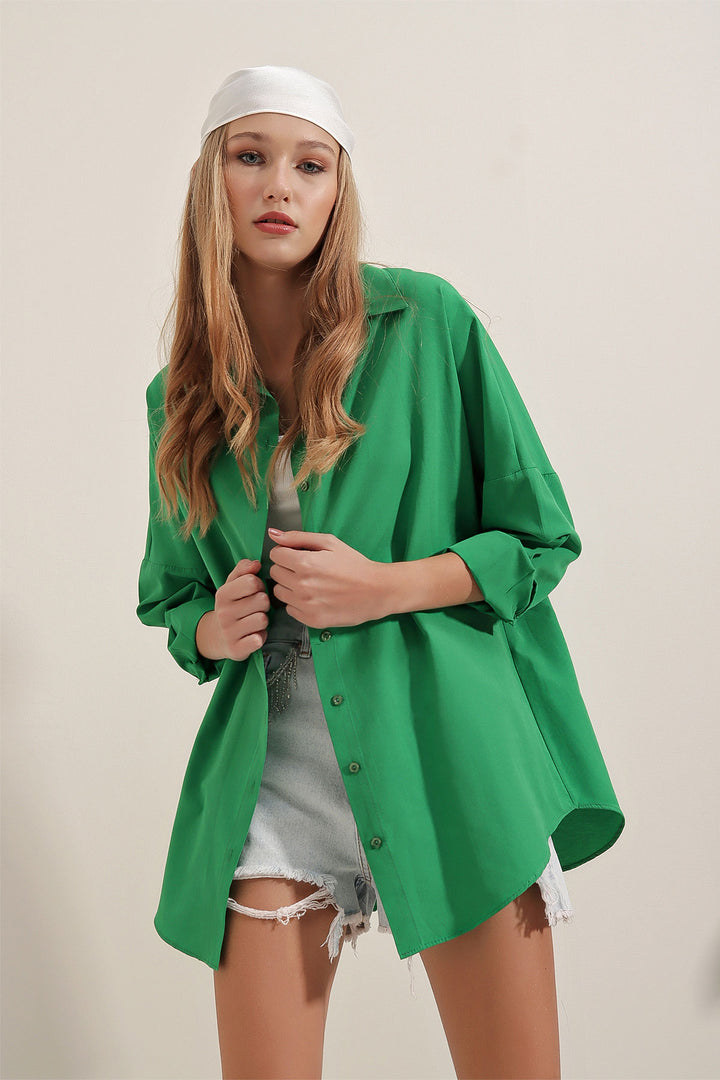 Bigdart Chemise Basique Longue Oversize 3900 - Vert