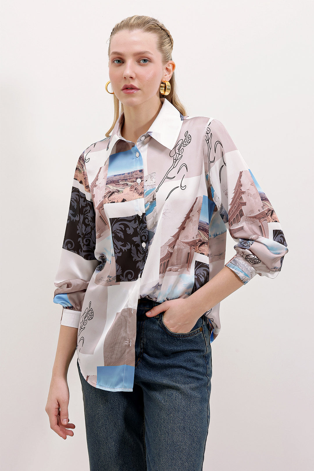 Bigdart 3964 Chemise en satin légère - A.Bej