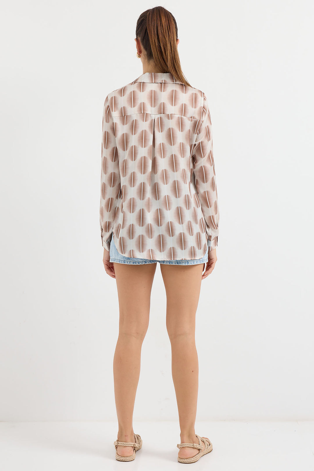 Bigdart 3964 Chemise en Satin Légèrement Détendue - Marron clair