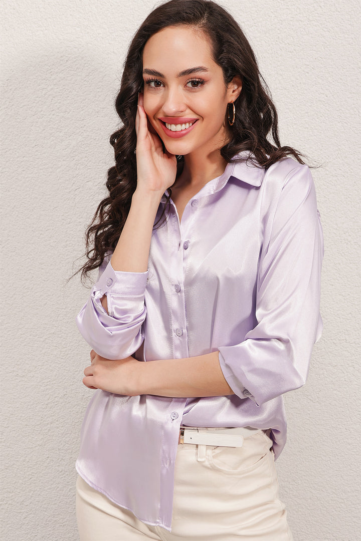 Bigdart 3964 Chemise en satin léger - Lilas
