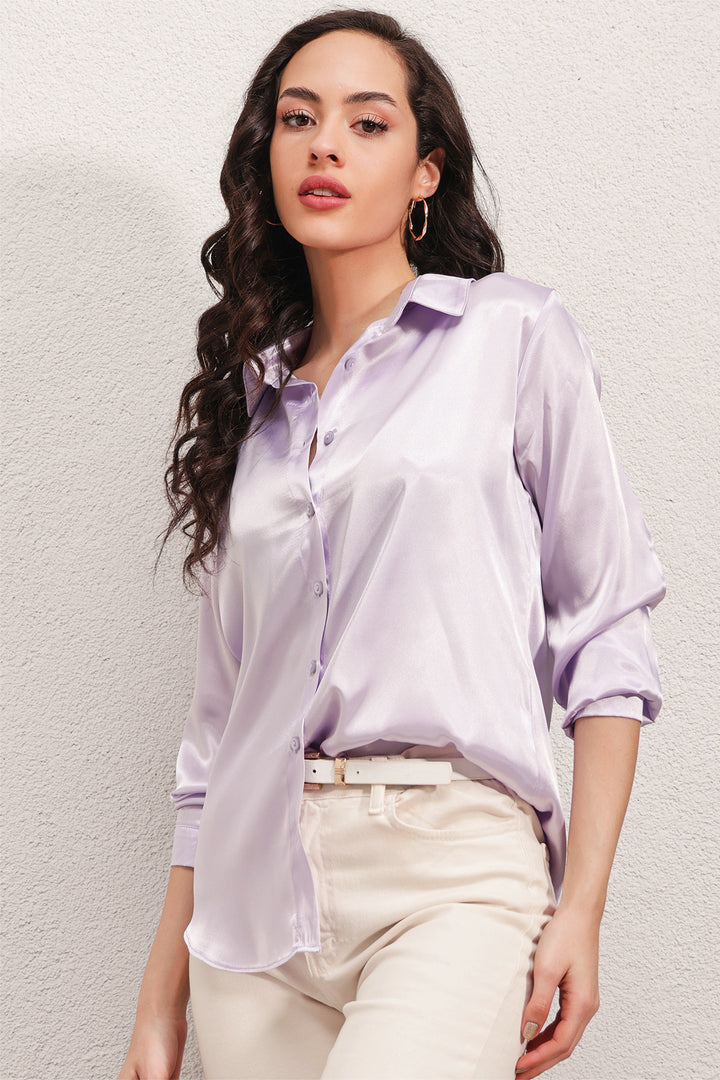 Bigdart 3964 Chemise en satin léger - Lilas