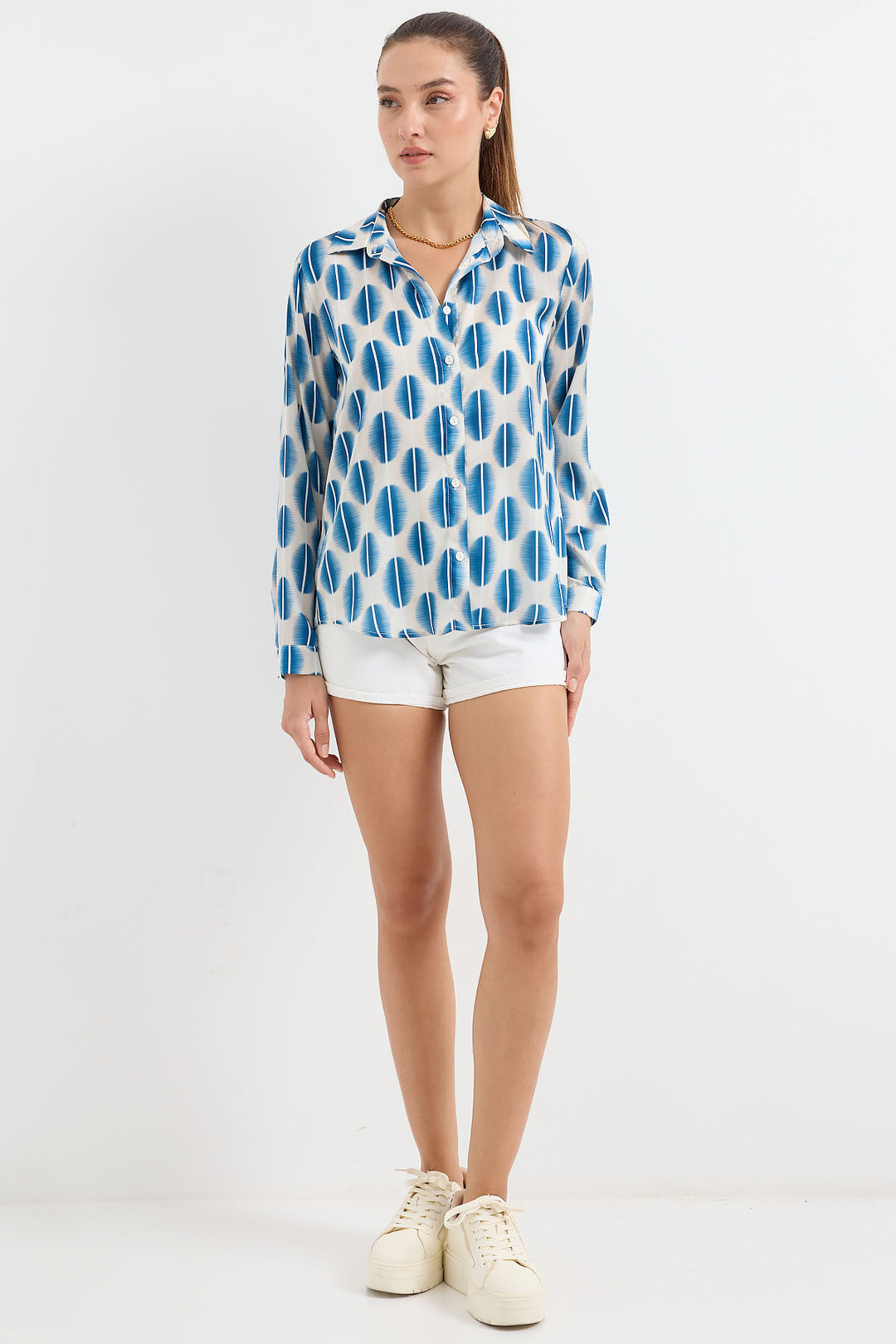Bigdart 3964 Chemise en Satin Légèrement Détendue - Bleu clair