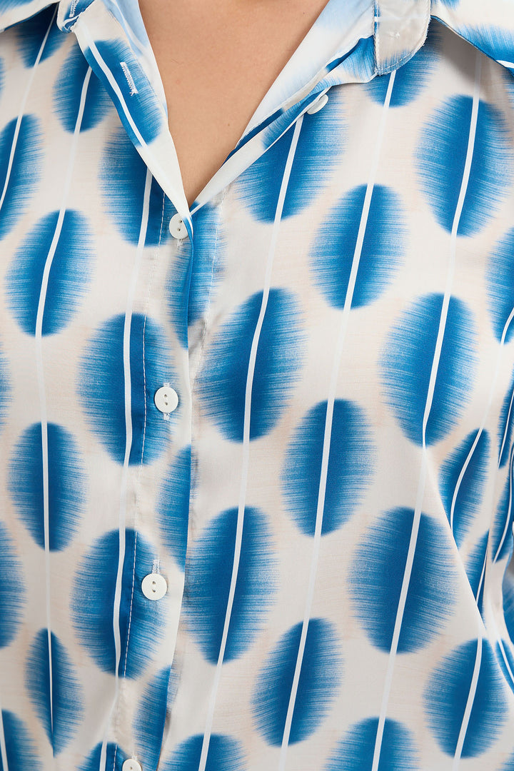 Bigdart 3964 Chemise en Satin Légèrement Détendue - Bleu clair