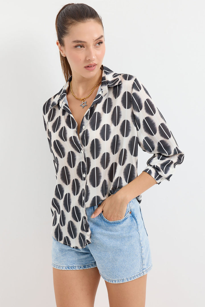 Bigdart 3964 Chemise en Satin Légèrement Détendue - Noir