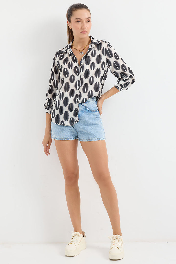 Bigdart 3964 Chemise en Satin Légèrement Détendue - Noir