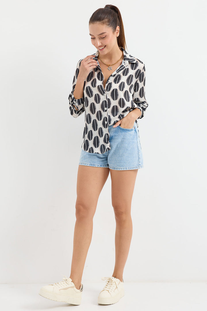 Bigdart 3964 Chemise en Satin Légèrement Détendue - Noir