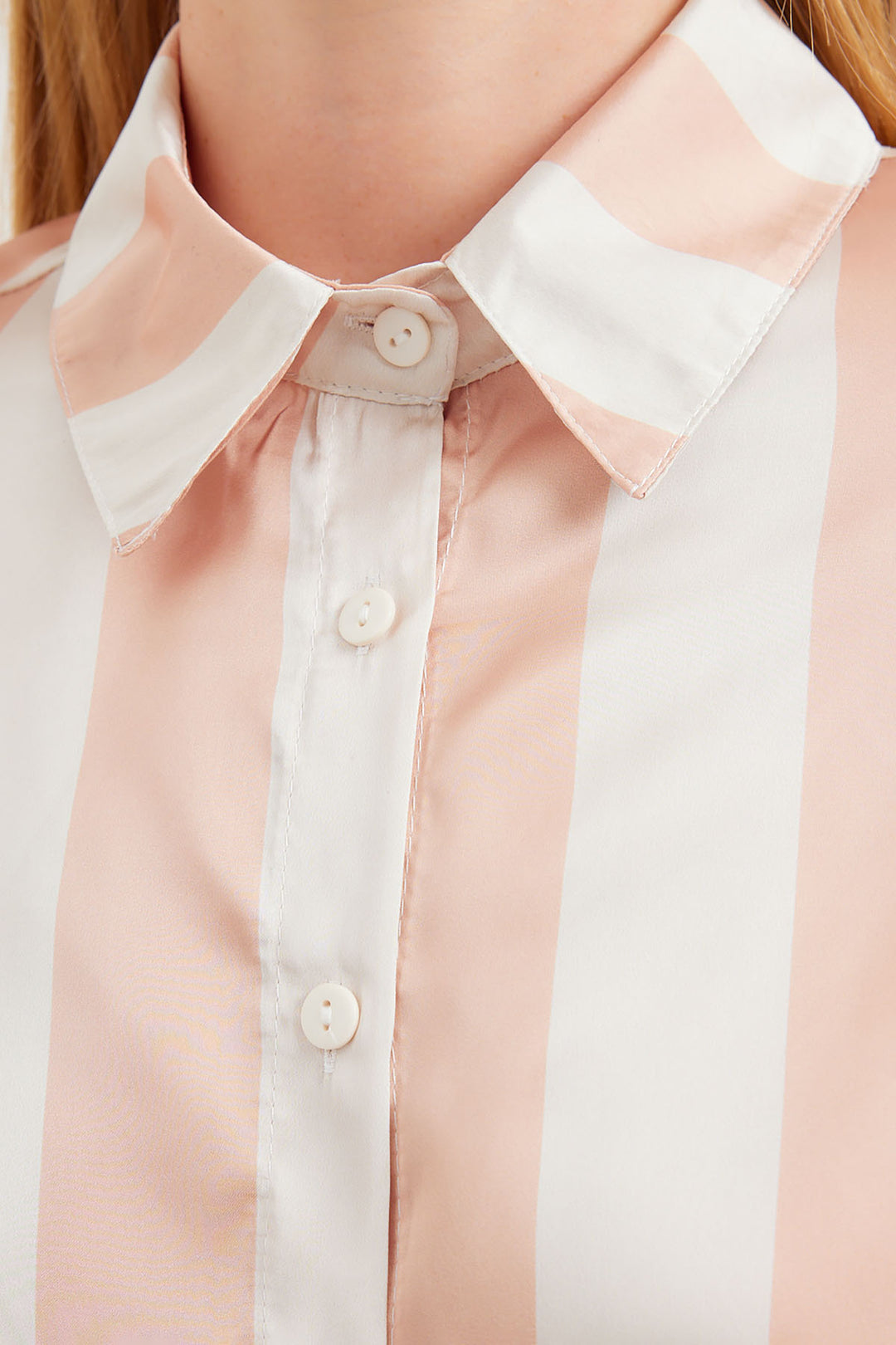 Bigdart 3964 Chemise en Satin Rayée Légère - Biscuit