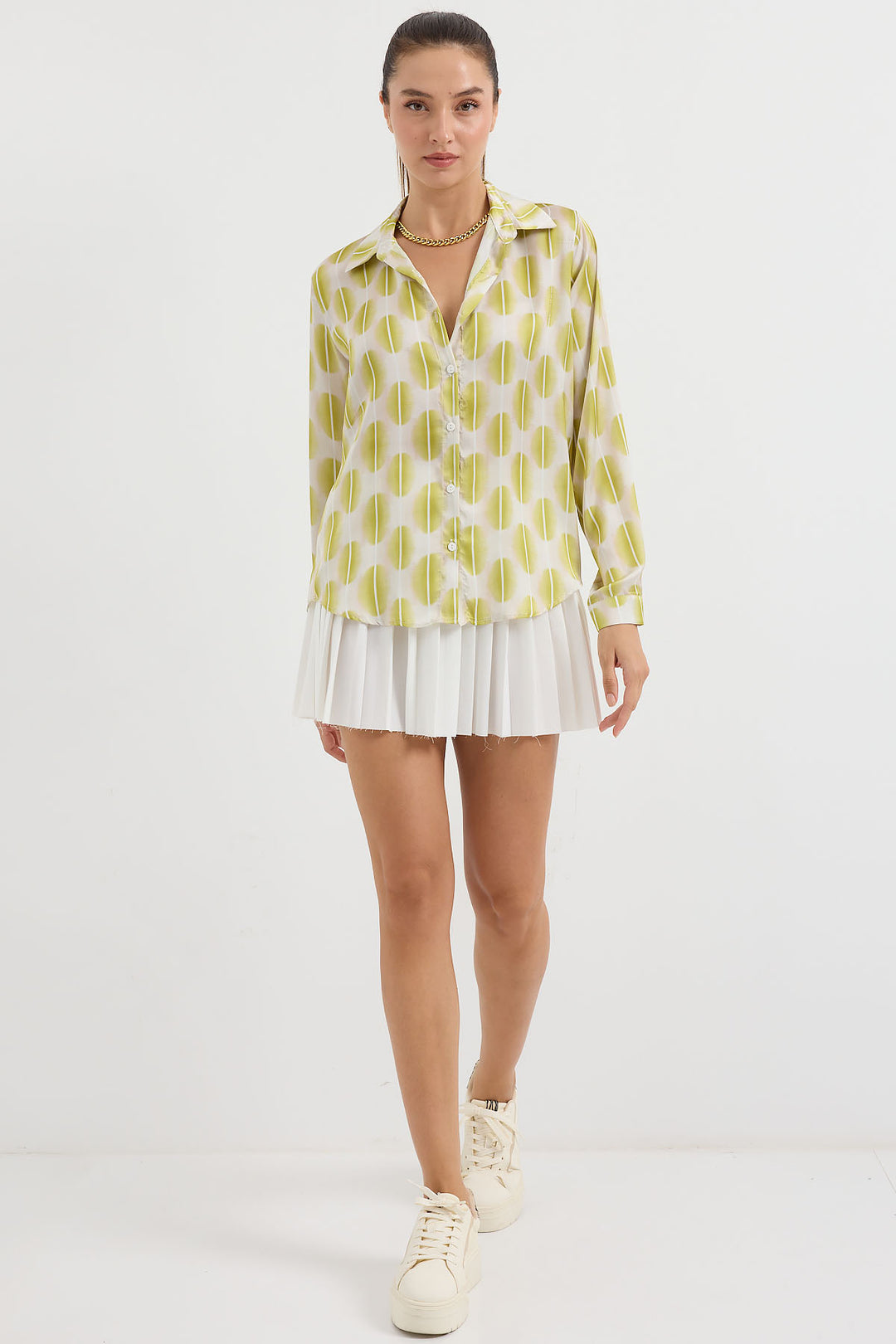 Bigdart 3964 Chemise en Satin Légèrement Détendue - Jaune clair