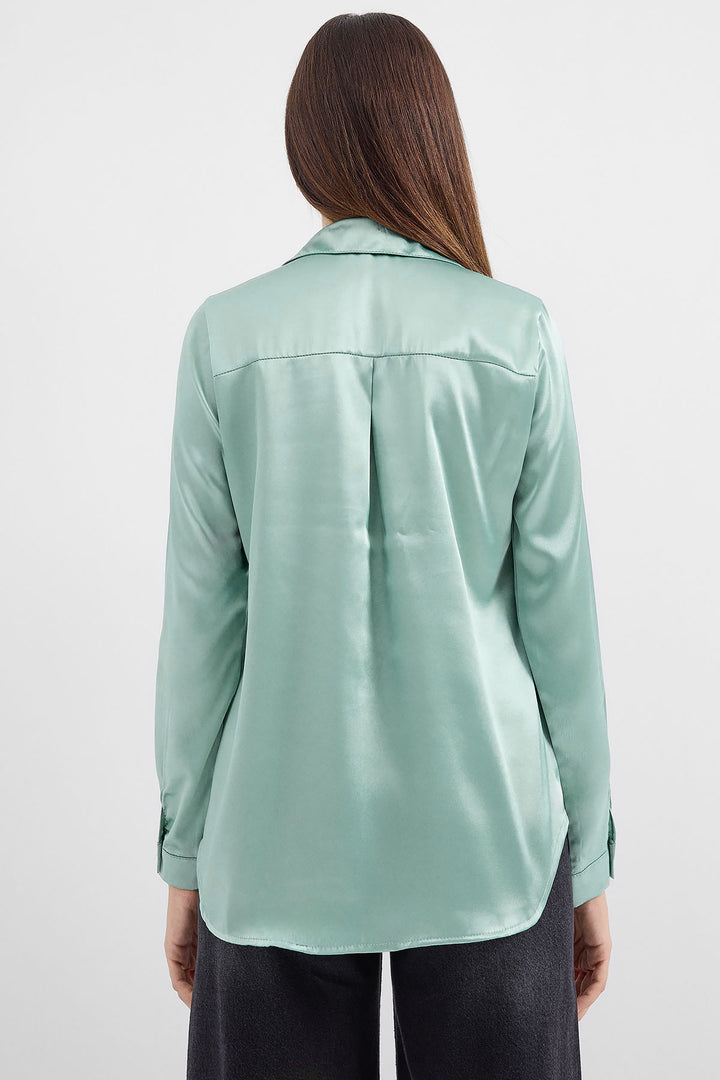 Bigdart 3964 Chemise en Satin Légère et Détendue - Vert d'eau