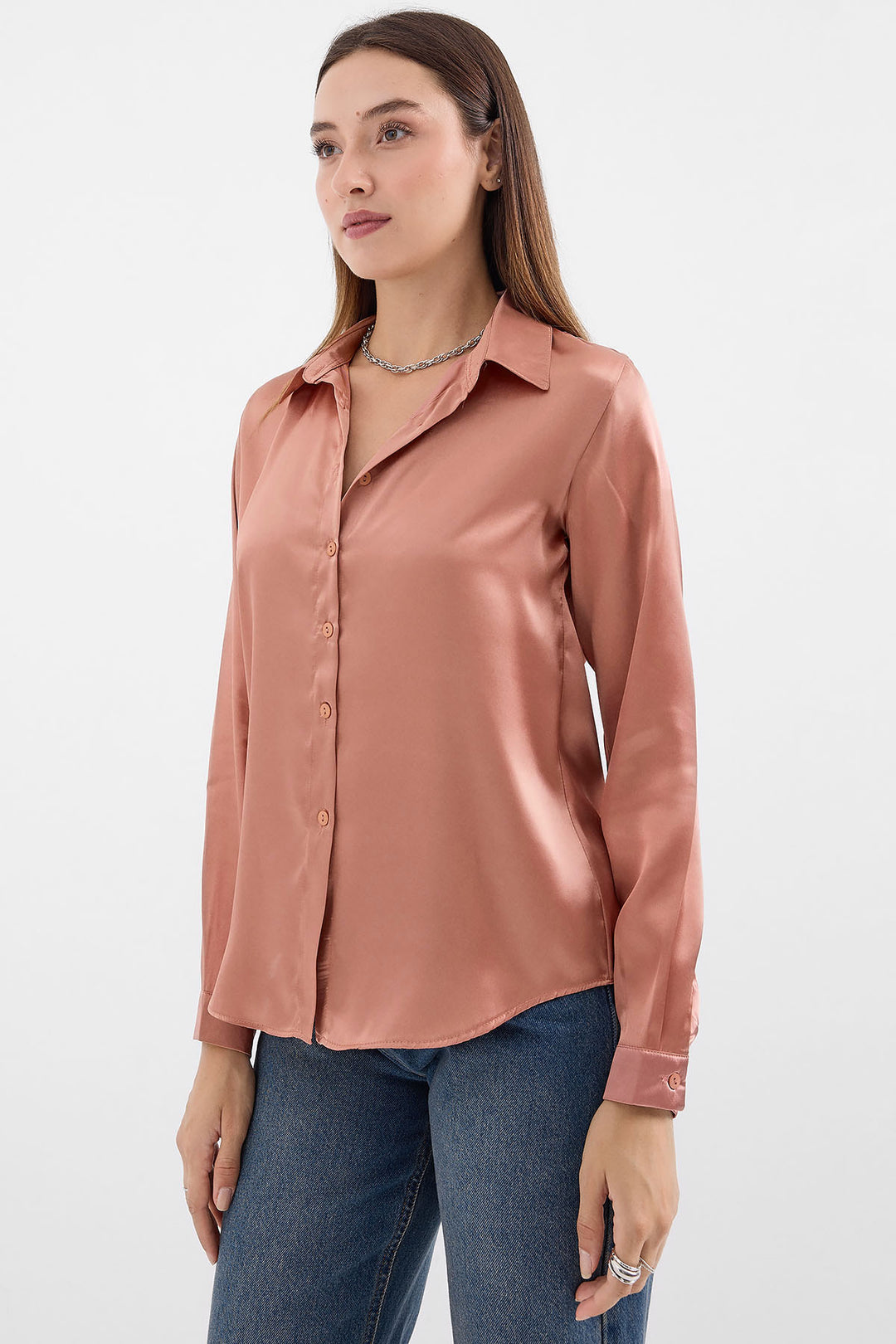 Bigdart 3964 Chemise en Satin Légère - camel