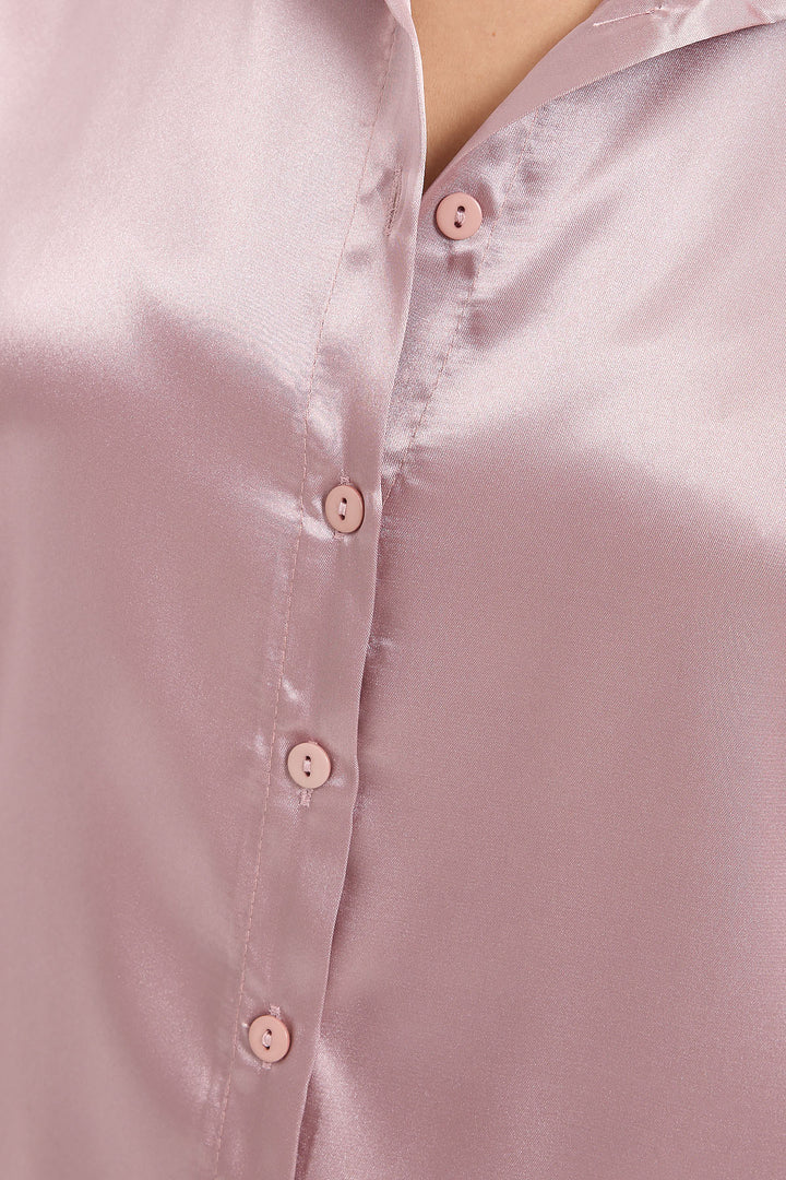 Bigdart 3964 Chemise en satin légère et fluide - Vieux rose