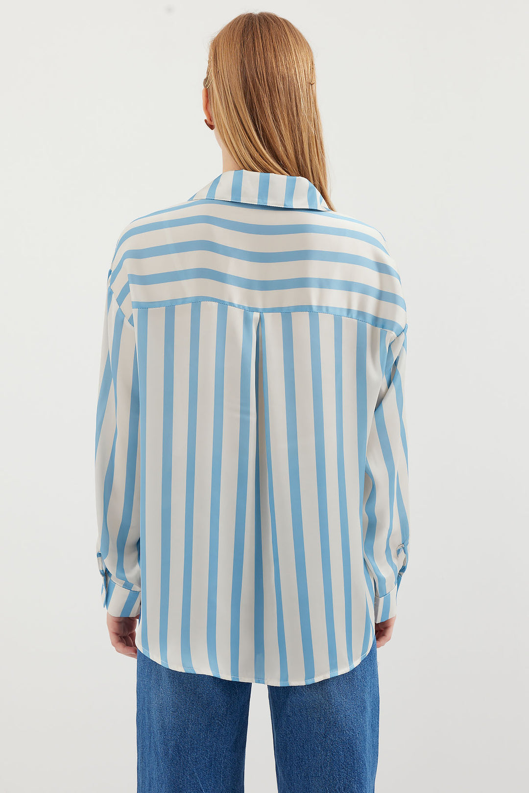 Bigdart Chemise en satin légère 3964 - Bleu