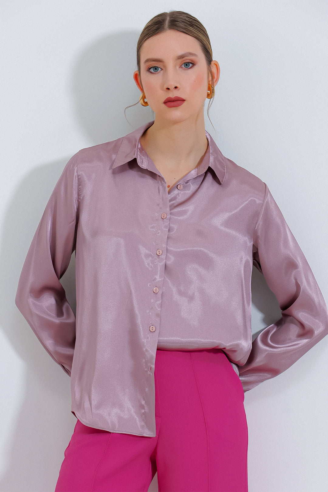 Bigdart Chemise Satin Légère 3964 - Vieux rose