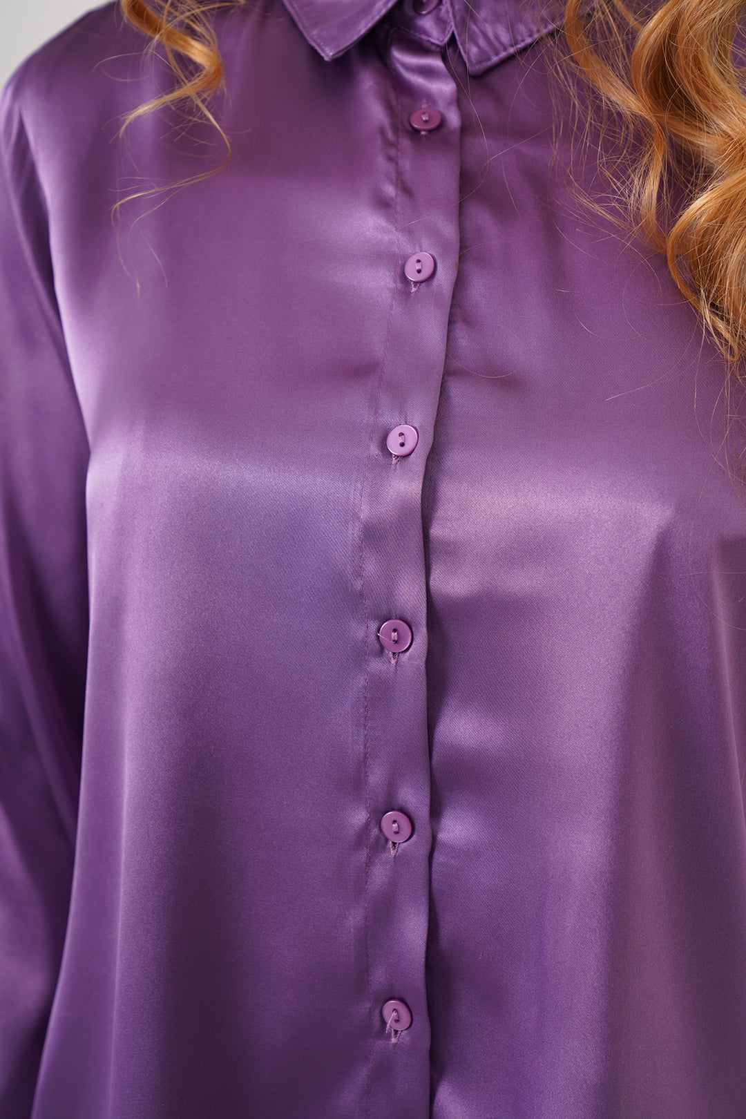 Bigdart Chemisier en satin léger 3964 - Violet
