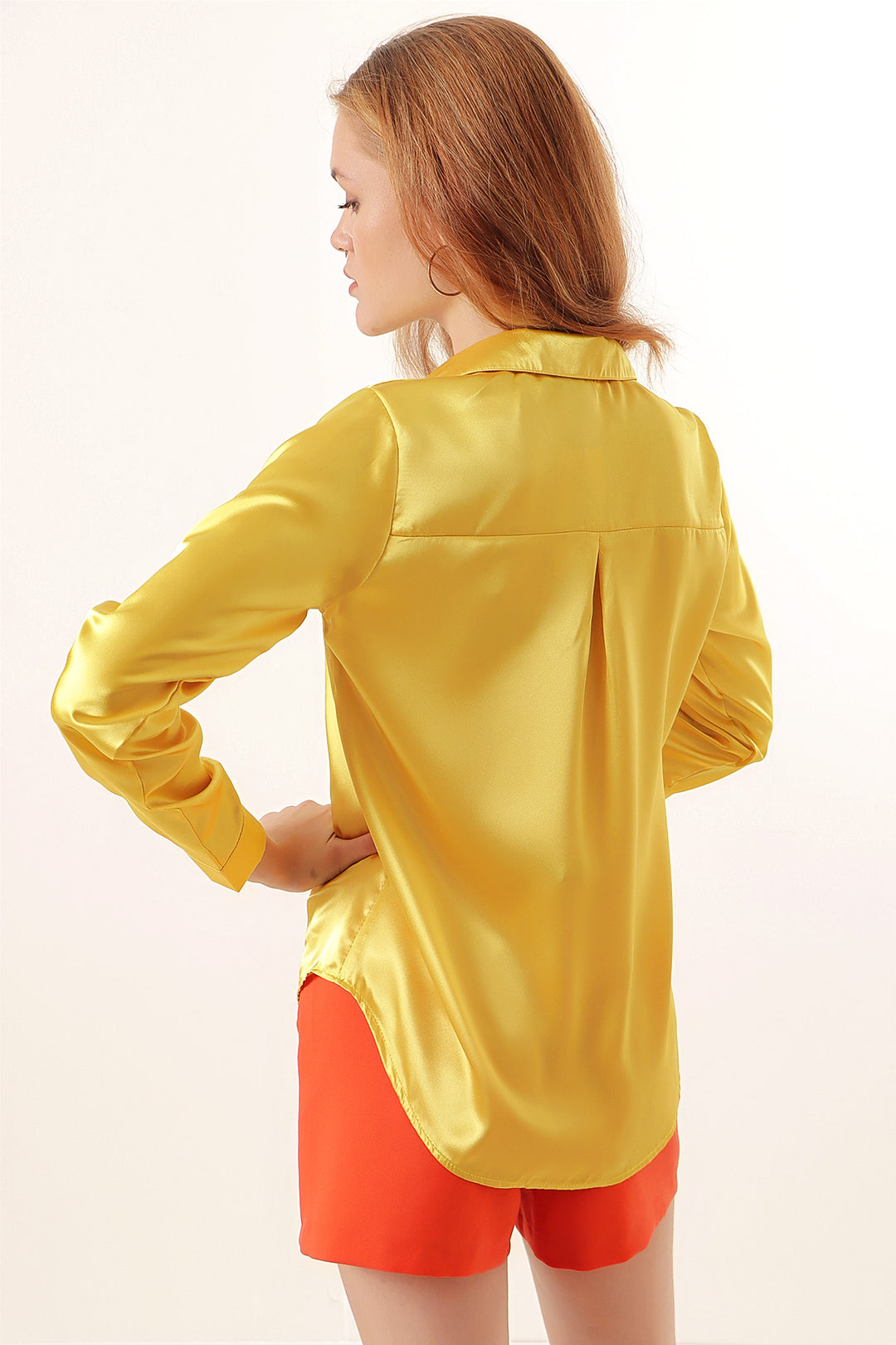 Bigdart 3964 Chemisier Satin Léger - Jaune