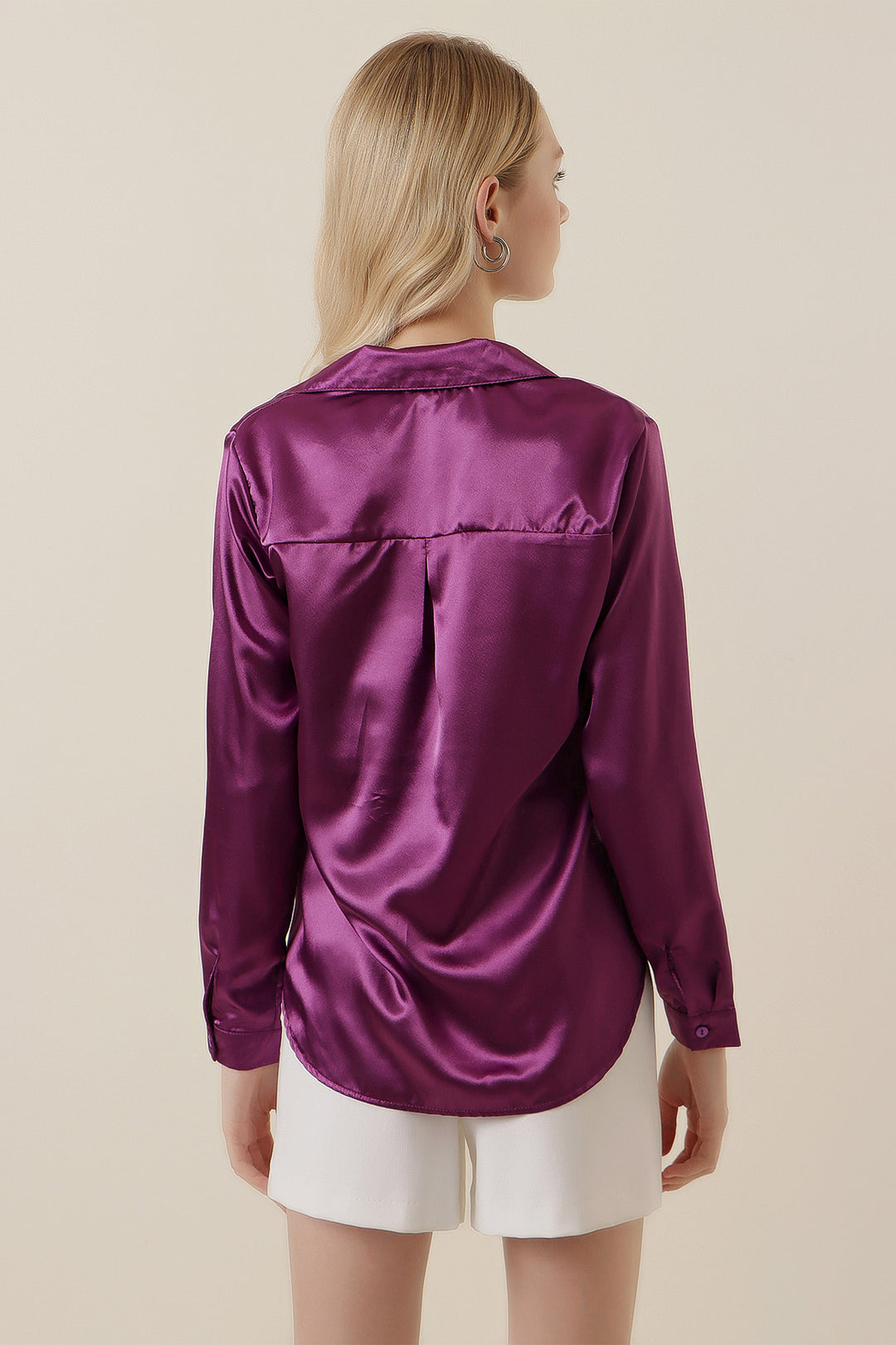 Bigdart Chemise en satin légère et fluide 3964 - Violet
