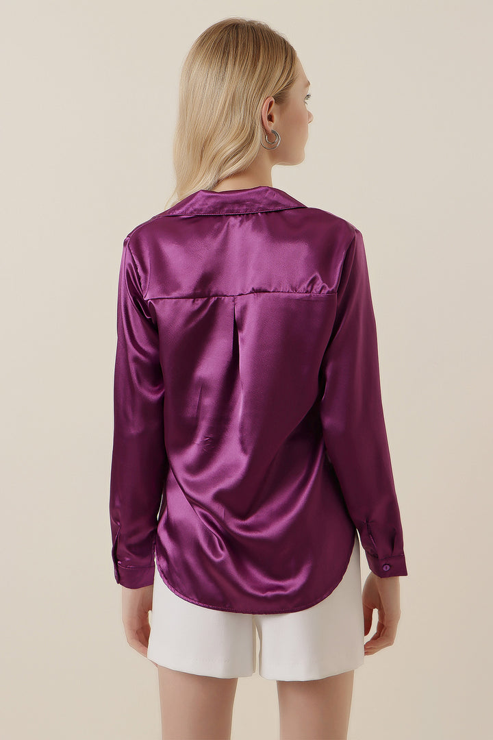 Bigdart Chemise en satin légère et fluide 3964 - Violet