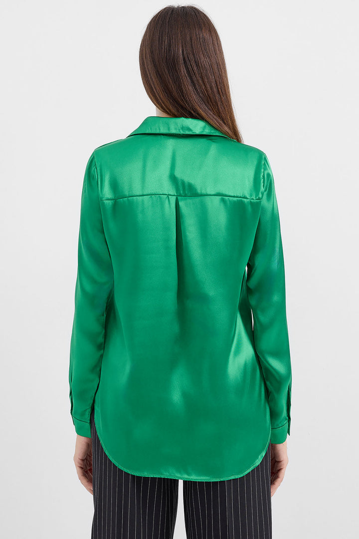 Bigdart 3964 Chemise en Satin Légère et Détendue - Vert