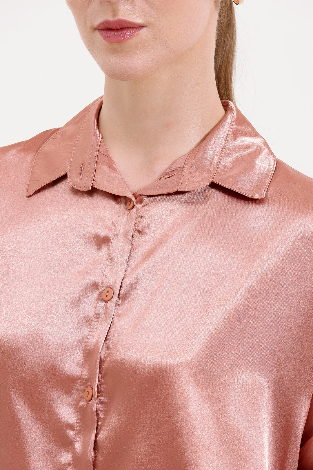 Bigdart 3985 Chemise Oversize en Satin - Camel